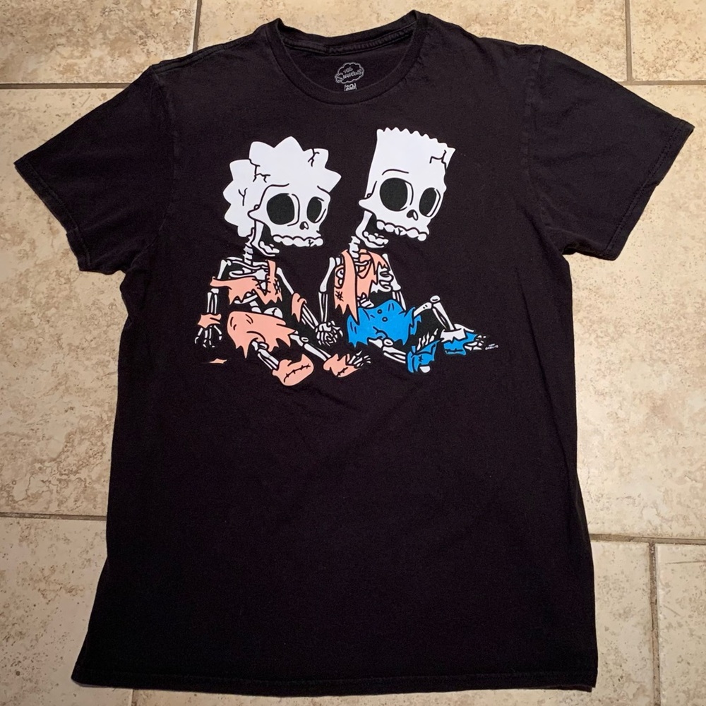 The Simpsons Skeleton Bart And Lisa Graphic Tee